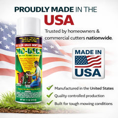 Mo Deck Nonstick Lawn Mower Spray side view with label
