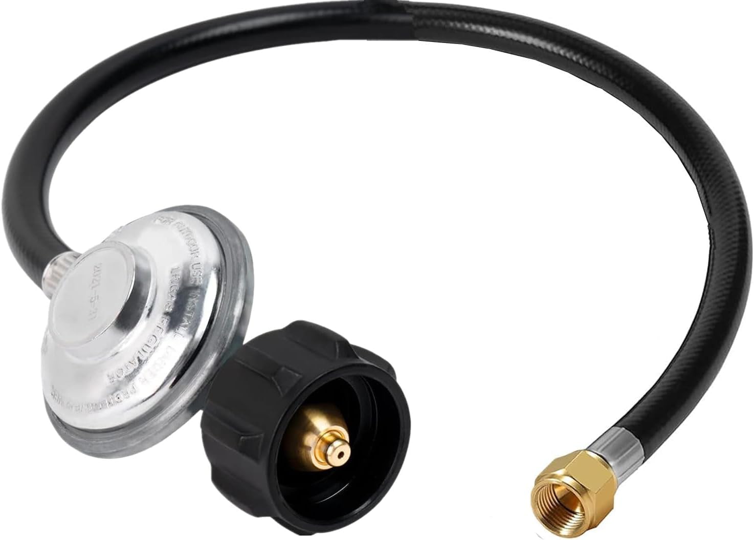 MOASKER 2FT Propane Grill Regulator and Hose, black color
