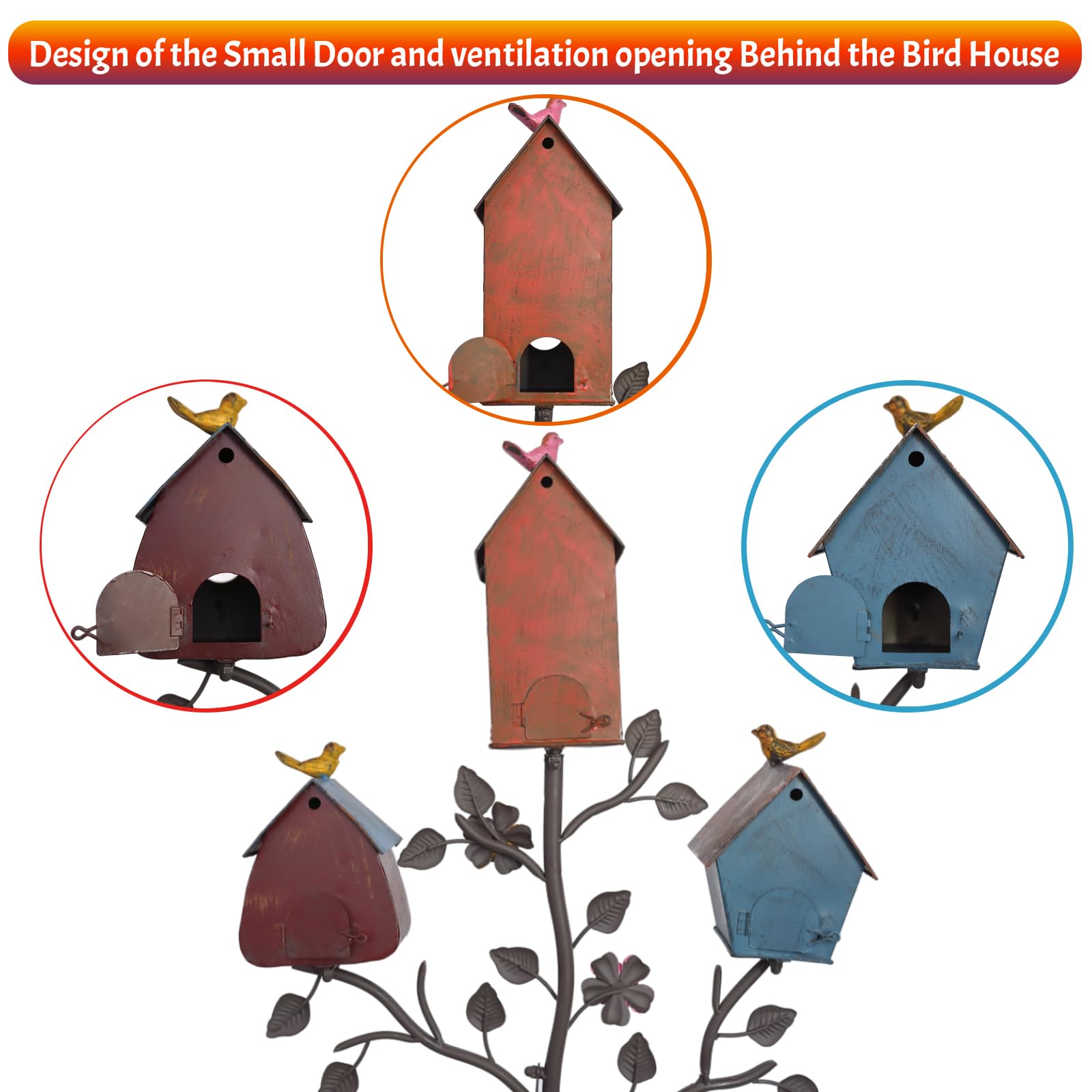 MOCOME birdhouse on sturdy 3-prong stake