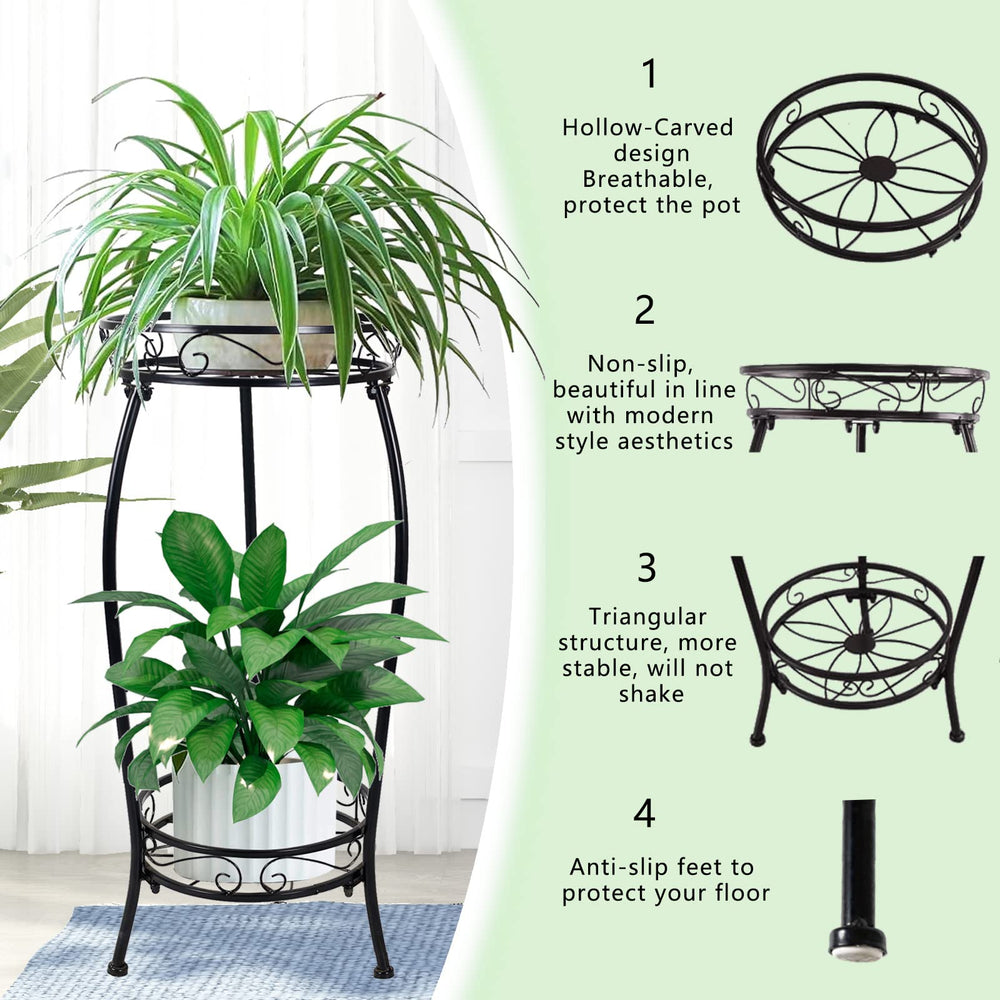 MOCORY 2 Tier Plant Stand in garden setting