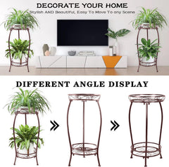 MOCORY Plant Stand 2 Tier in a garden setting