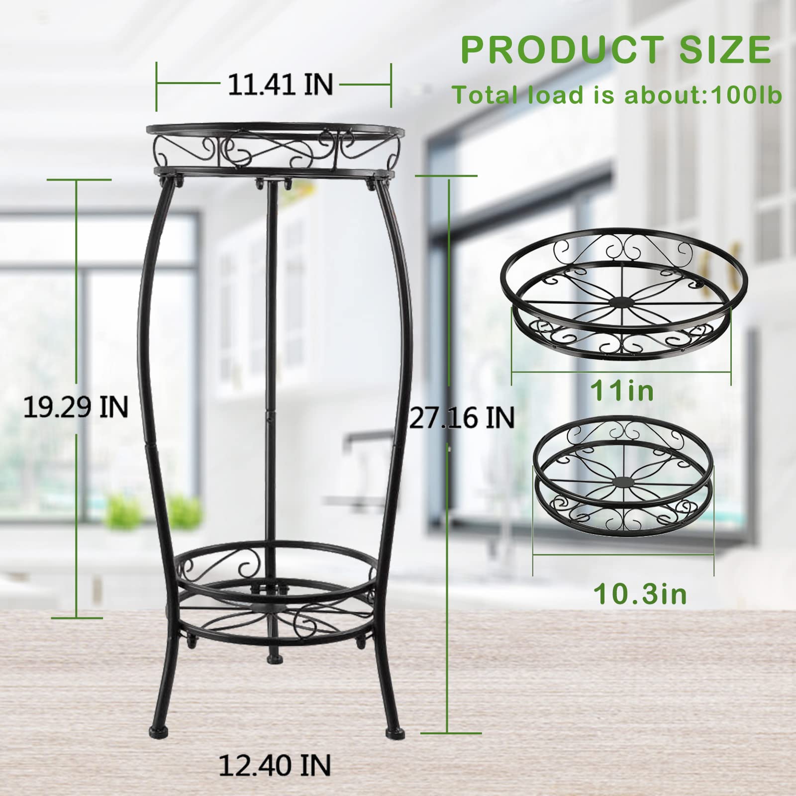 MOCORY Plant Stand side view showcasing stability