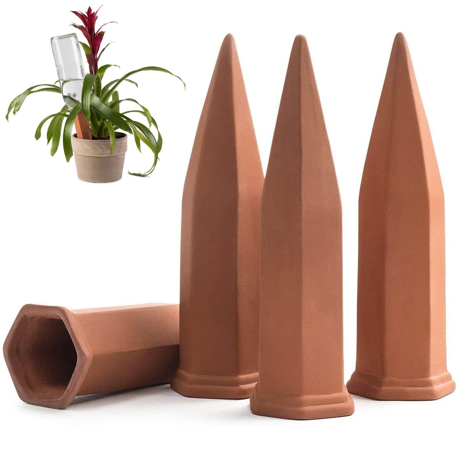 Modern Innovations Self-Watering Spikes pack of 4 terracotta stakes