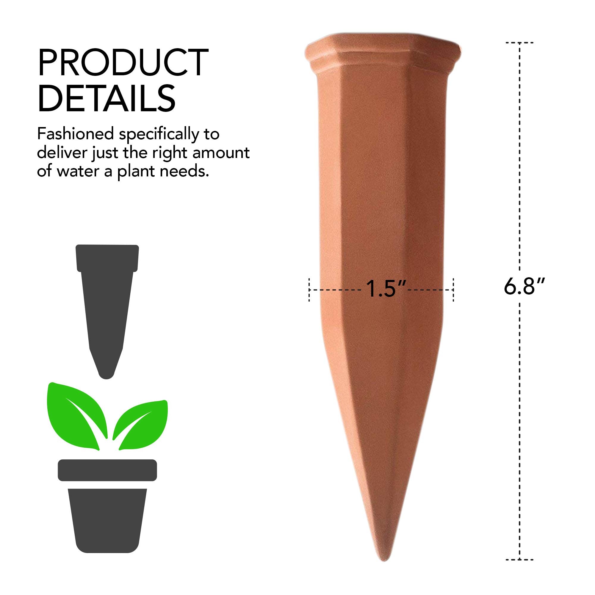 Modern Innovations self-watering spikes with recycled wine bottle
