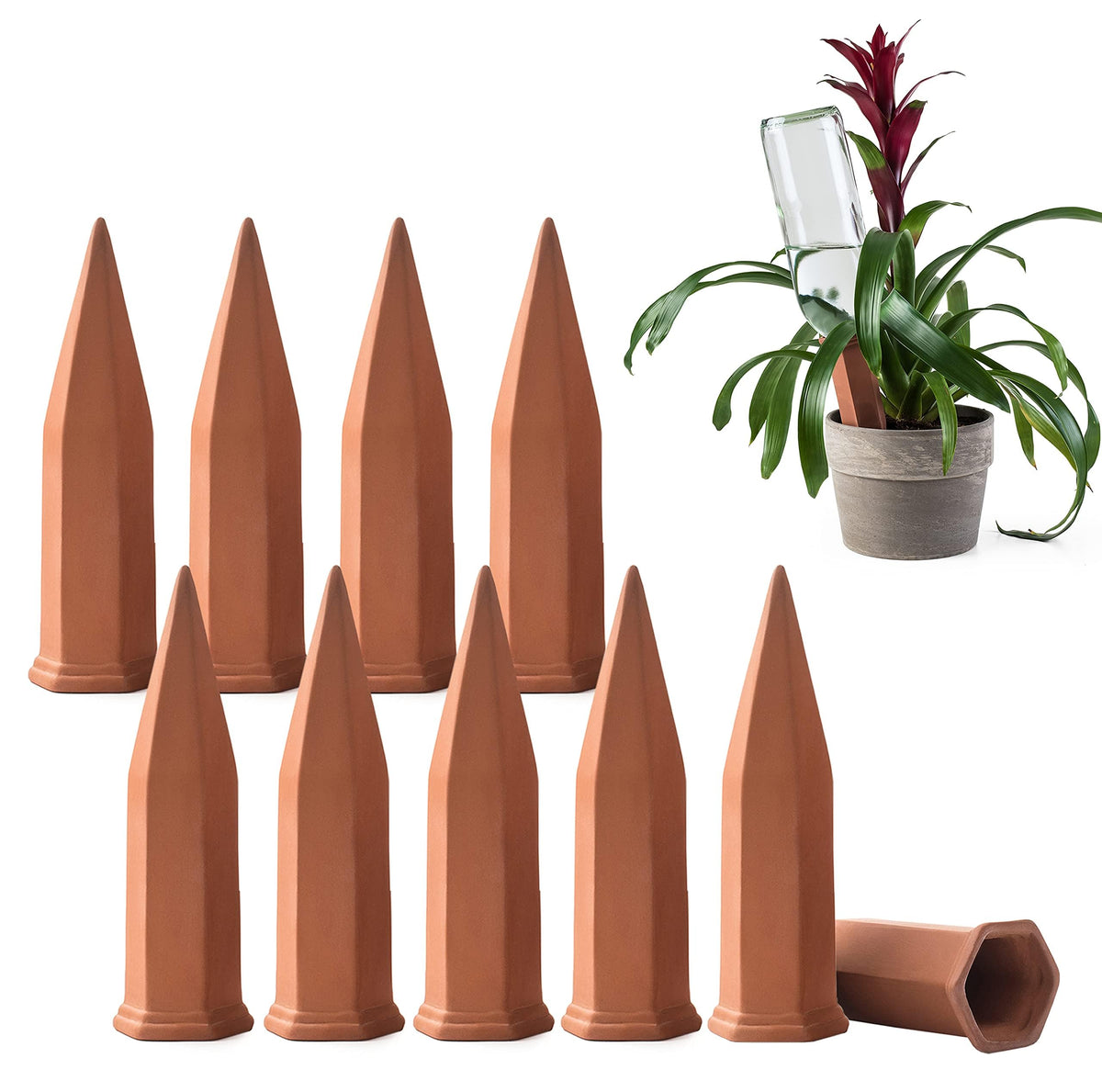 Modern Innovations terracotta self-watering spikes front view