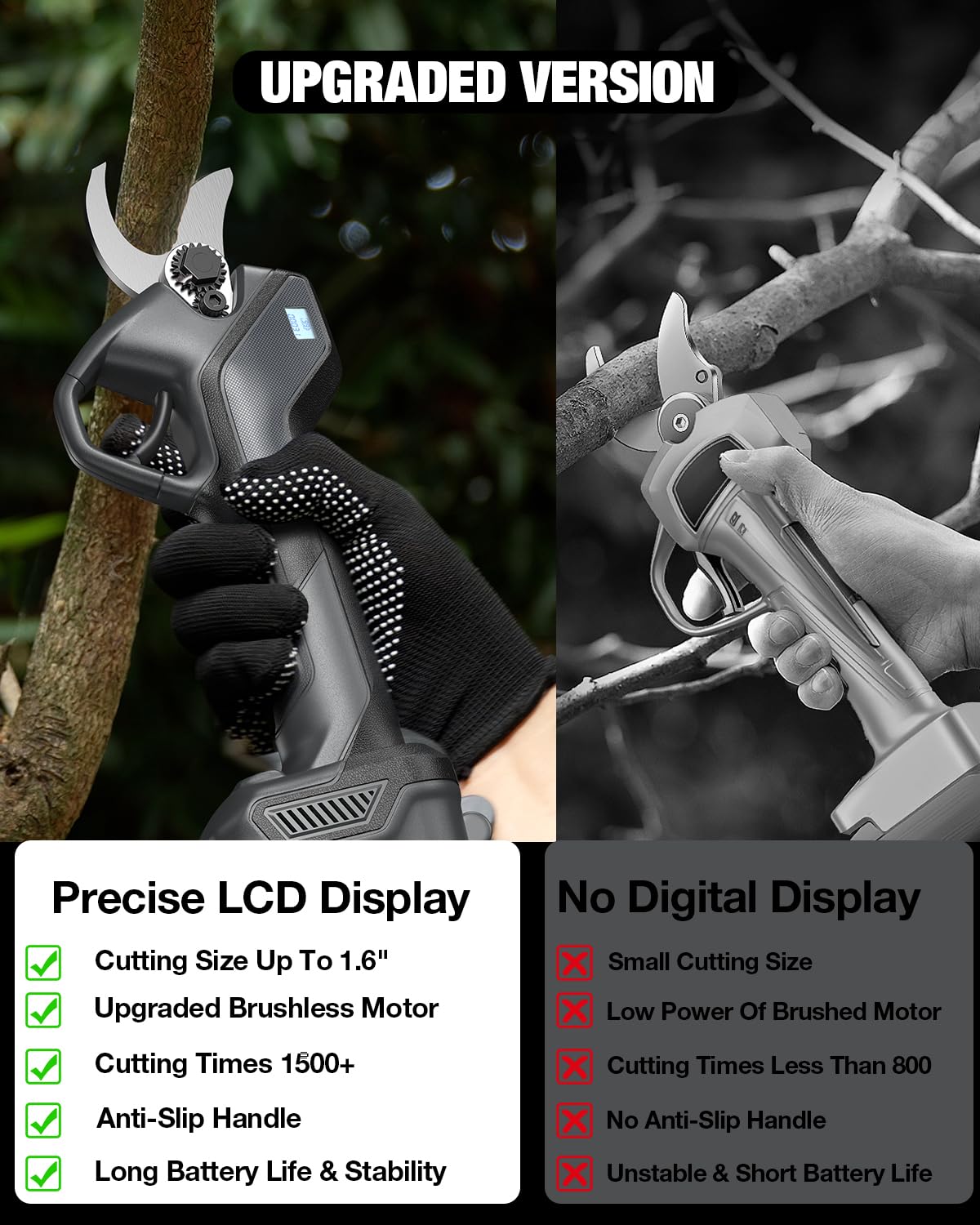 MODOFO Electric Pruning Shears in portable storage box