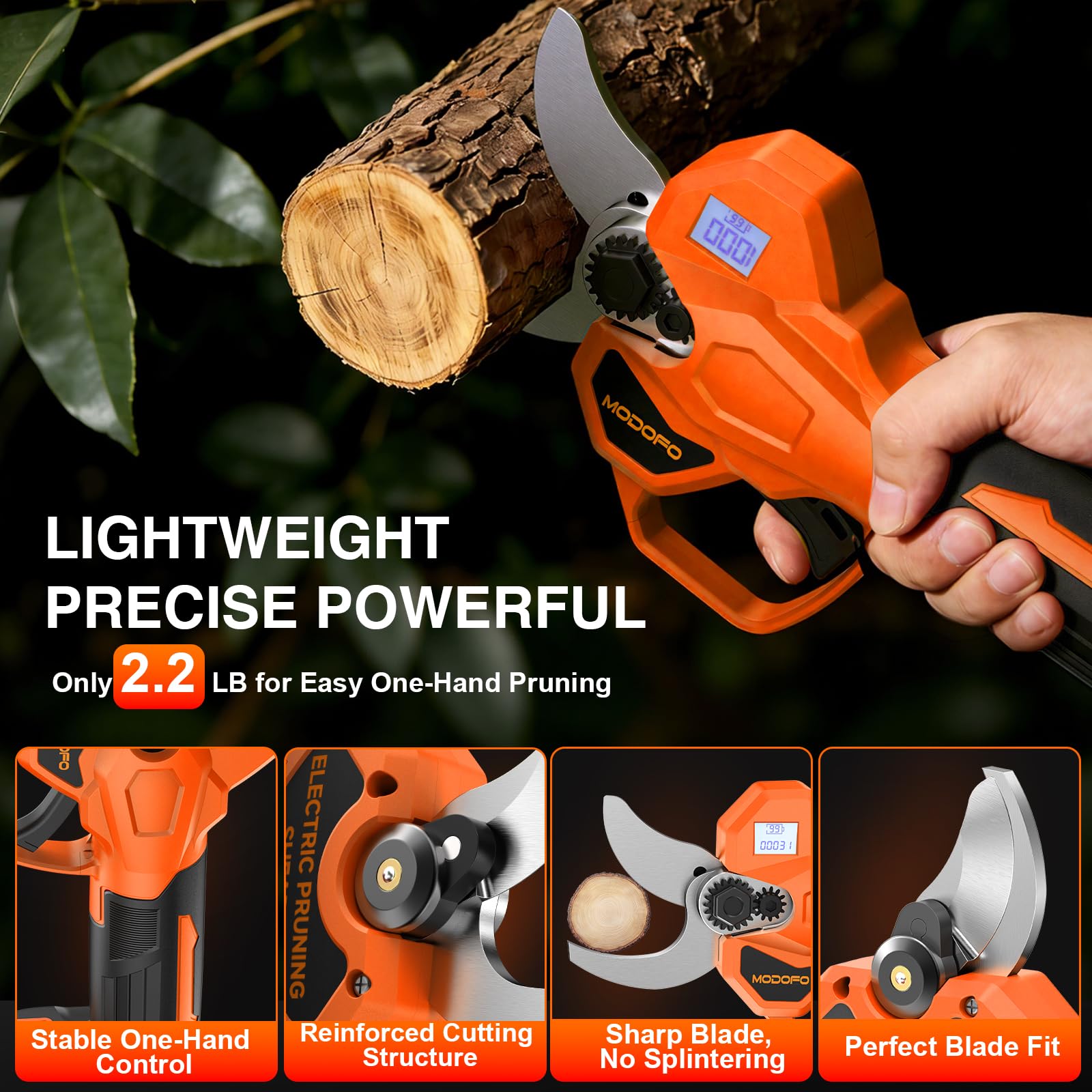 MODOFO Electric Pruning Shears in storage box