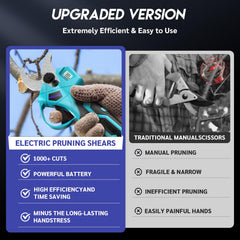 MODOFO electric pruning shears in use on garden branches