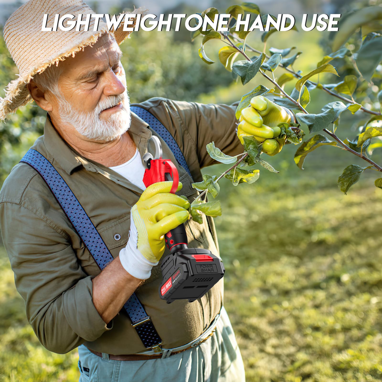MODOFO electric pruning shears showing LCD display