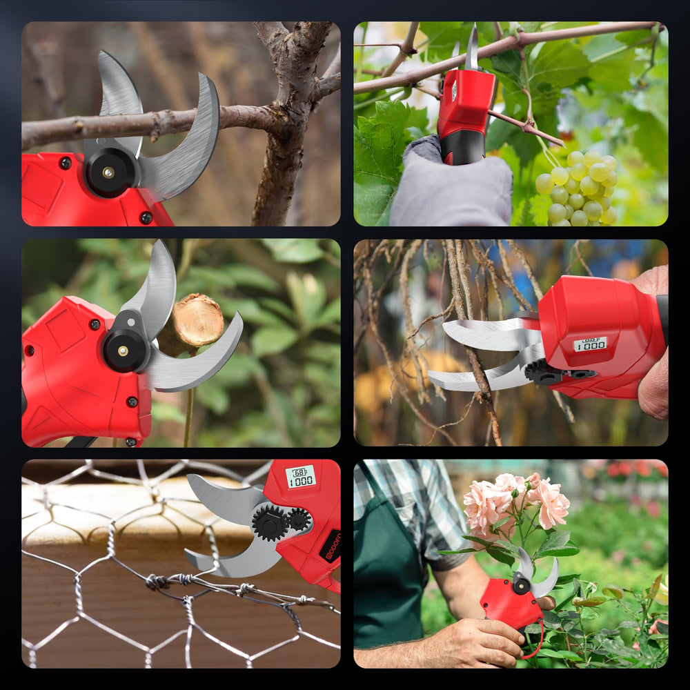 MODOFO electric pruning shears with sharpening stone and wrenches