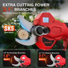 MODOFO Electric Pruning Shears with two batteries and adapter
