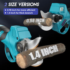 MODOFO pruning shears with batteries and accessories displayed
