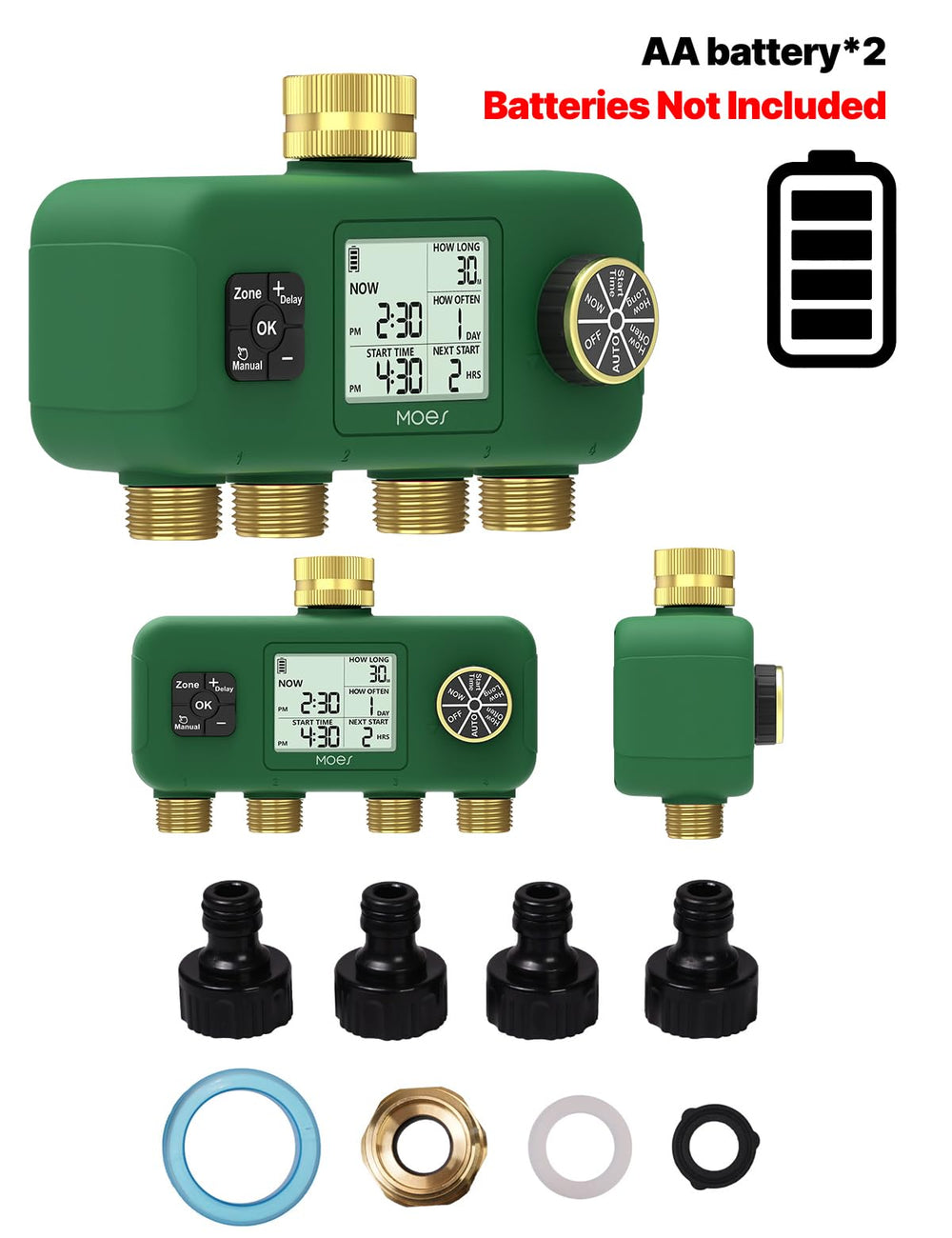 MOES 4 Zone Water Timer packaging with product details