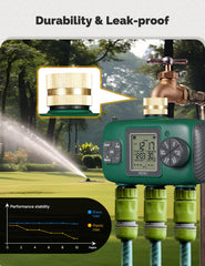 MOES Sprinkler Timer showing brass inlet connection