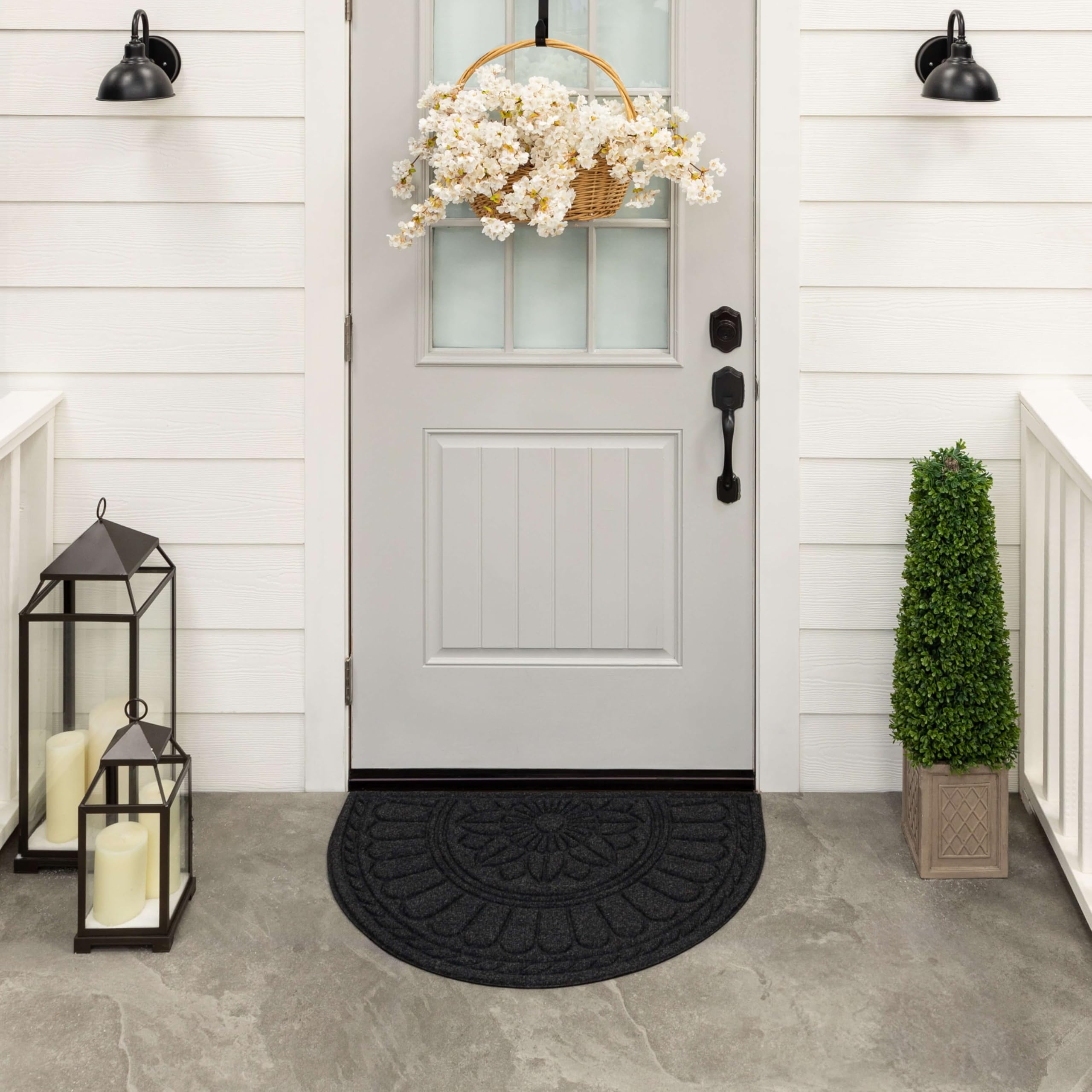 Mohawk Home Entryway Door Mat 2' x 3' front view, ebony color
