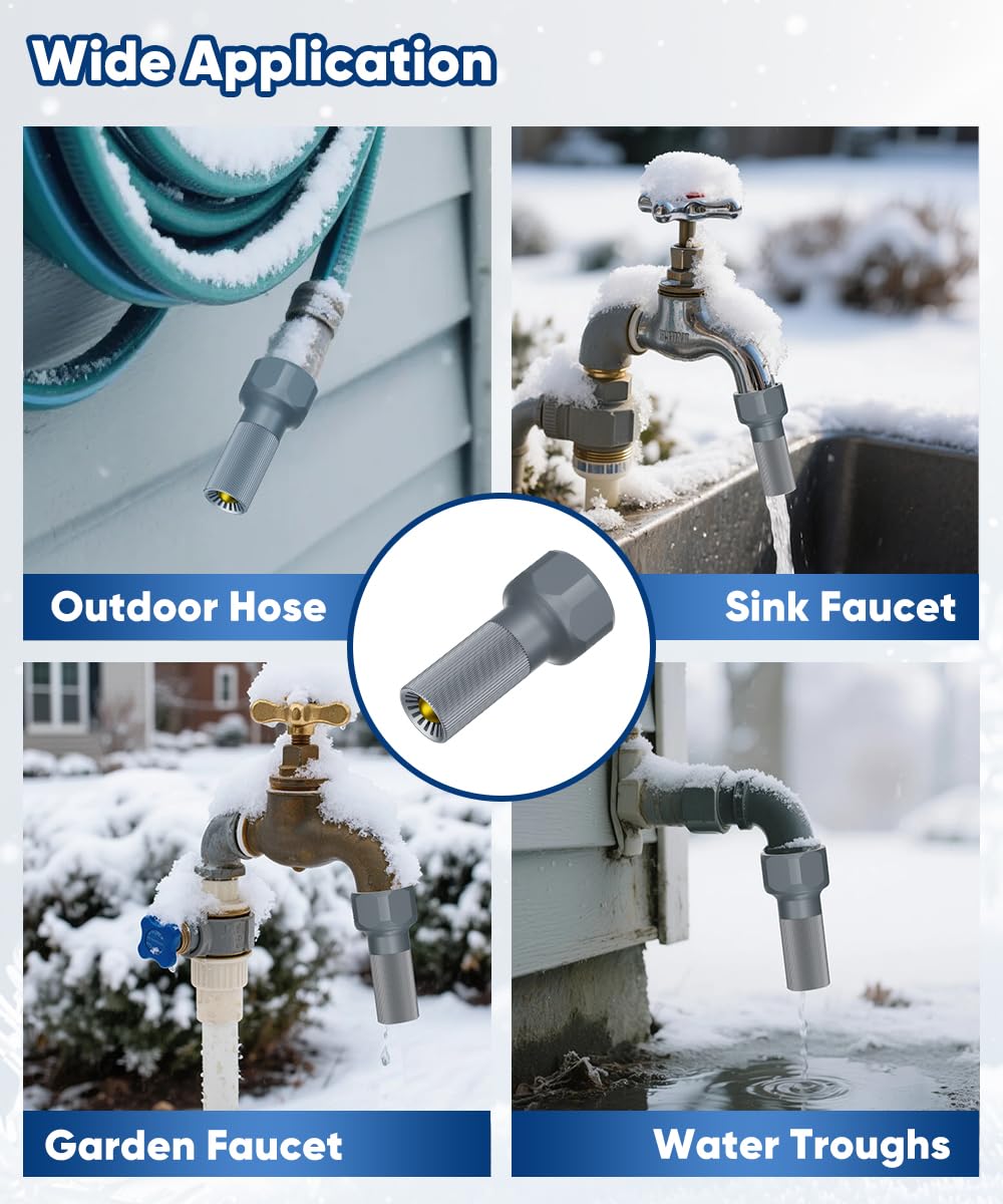 Mokeyder 3/4-Inch Thread Faucet Freeze Protection Valve on a garden faucet