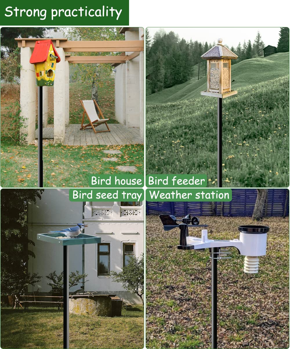 Mokeyder Bird House Pole assembled with bird feeder