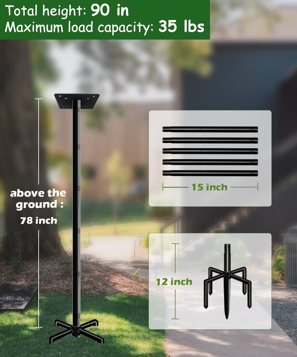 Mokeyder Bird House Pole with 5-prong base