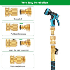 MOLIK 3/4 inch garden hose connector in gold finish