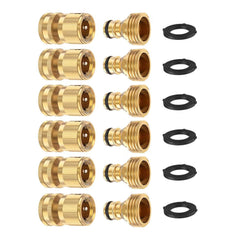 MOLIK Garden Hose Quick Connectors solid brass fittings set