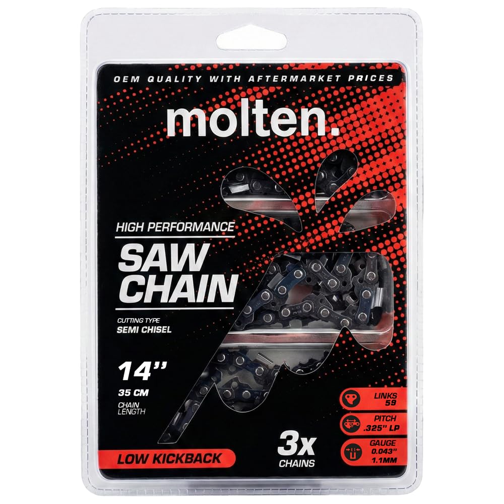 Molten 14 Inch Chainsaw Chain pack front view
