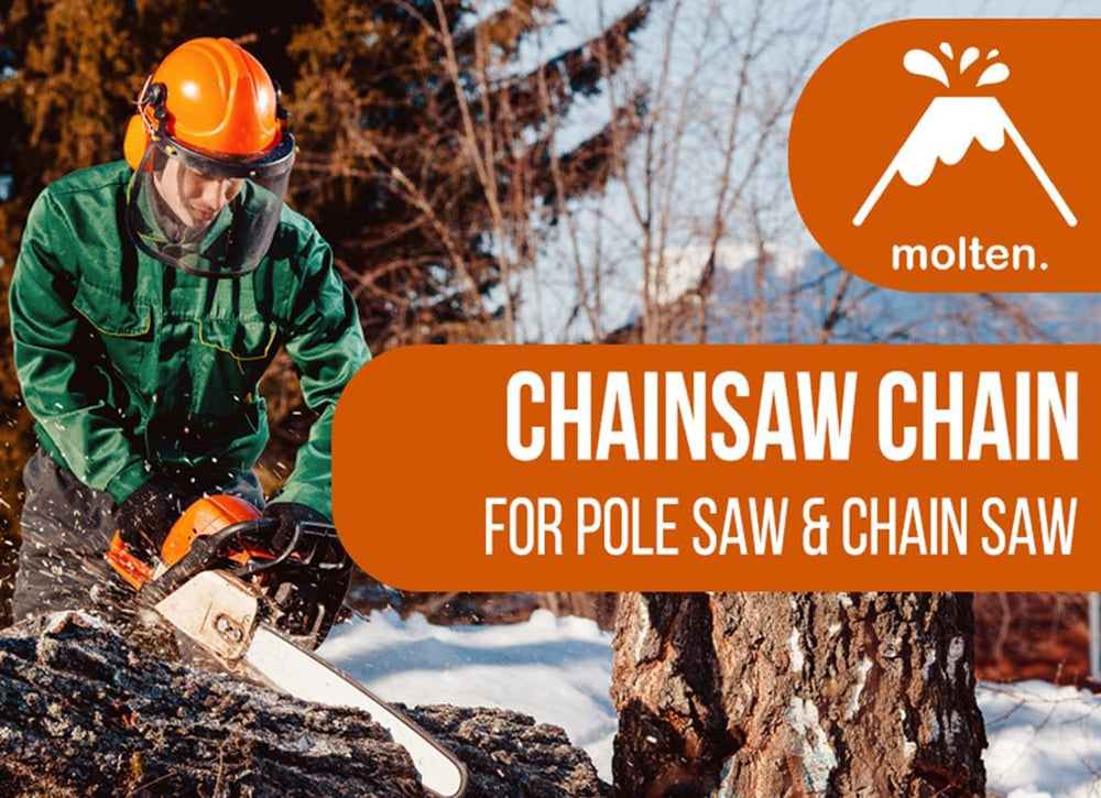 Molten 8 Inch Chainsaw Chain close-up of teeth