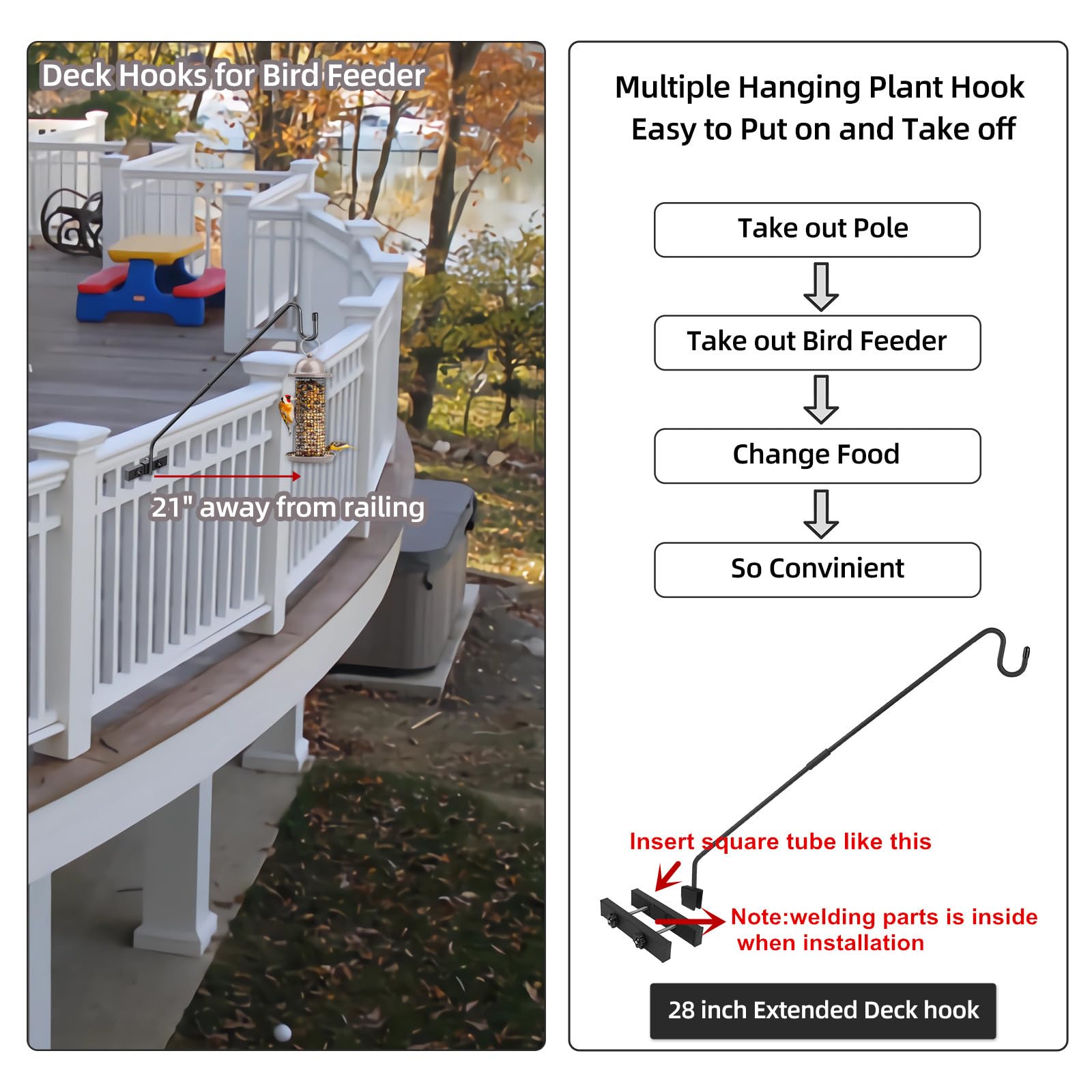 Monalife Plant Hanger with bird feeder attached