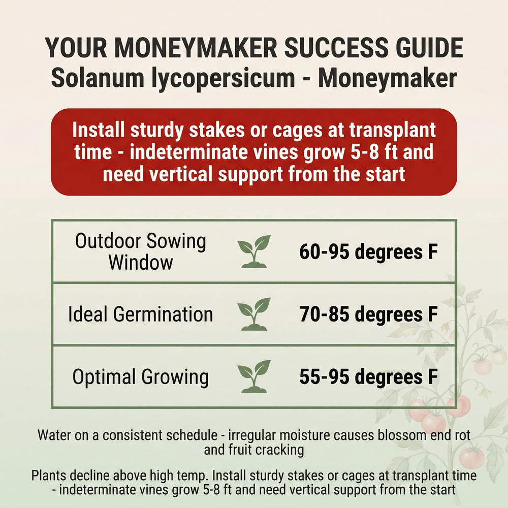 Moneymaker tomato plants growing in garden