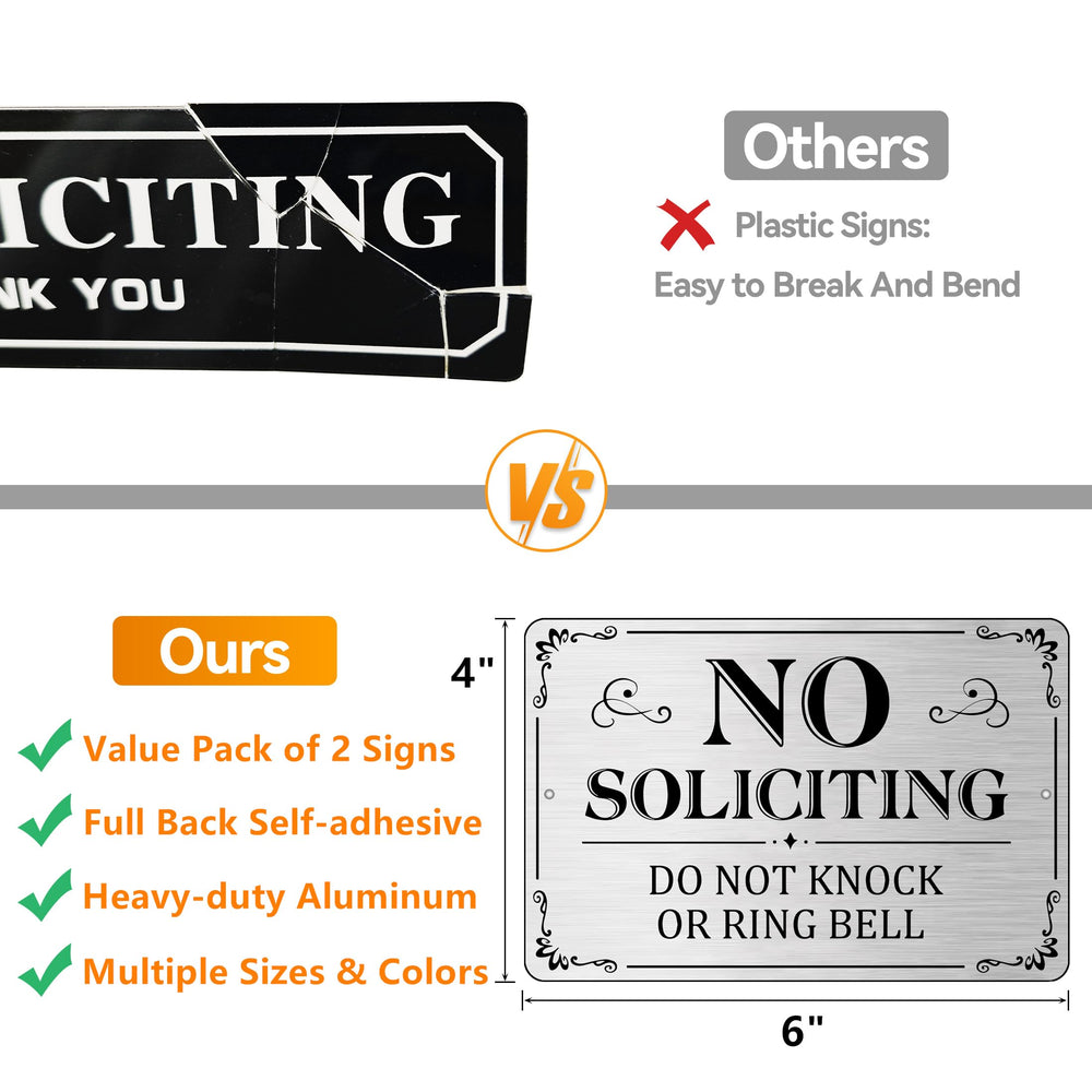 MongFun No Soliciting Sign back view with foam tape