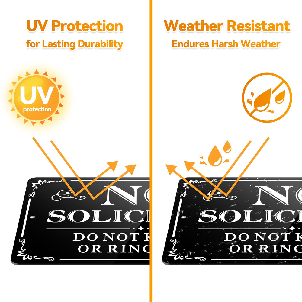 MongFun No Soliciting Sign close-up on materials and finish