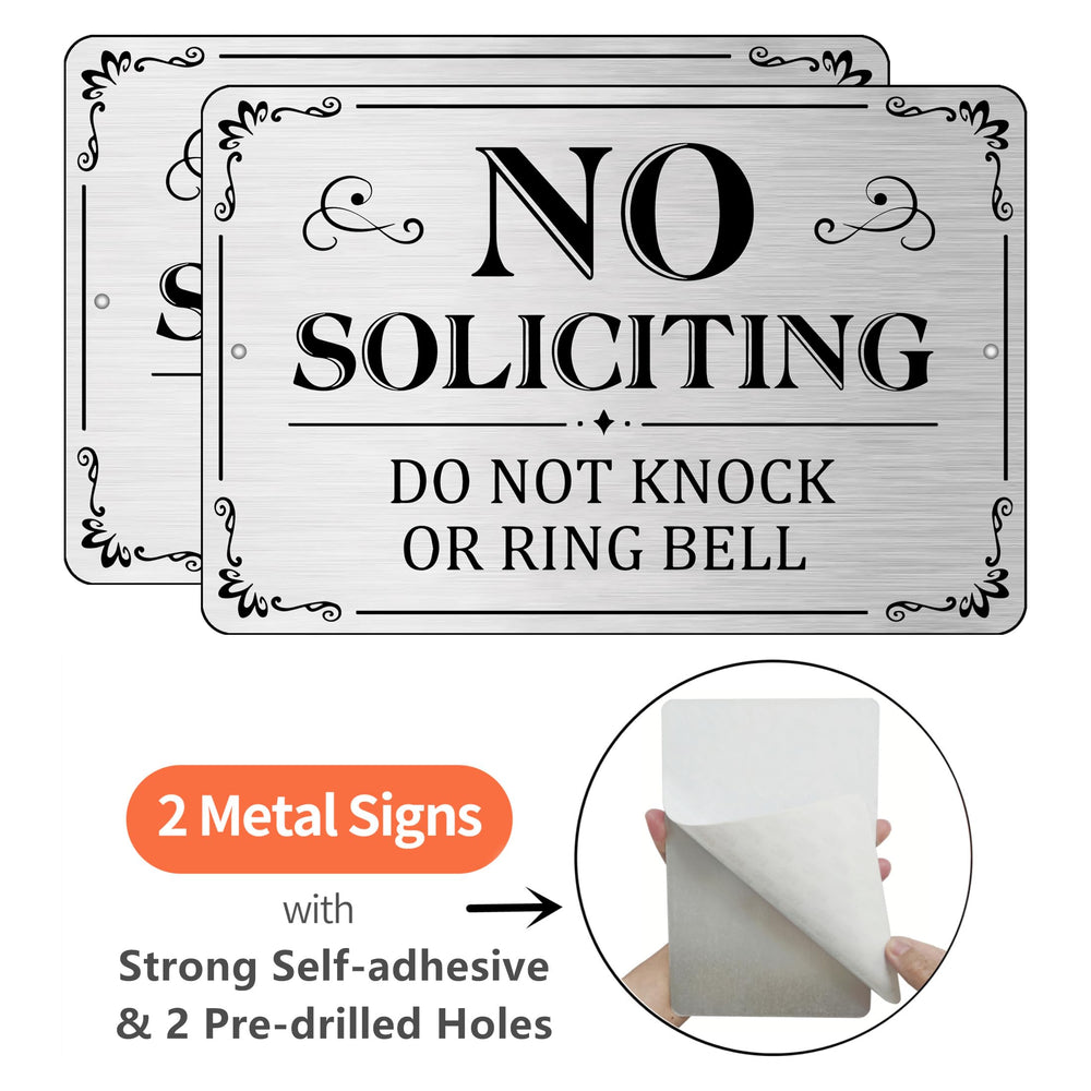 MongFun No Soliciting Sign installation with double-sided tape