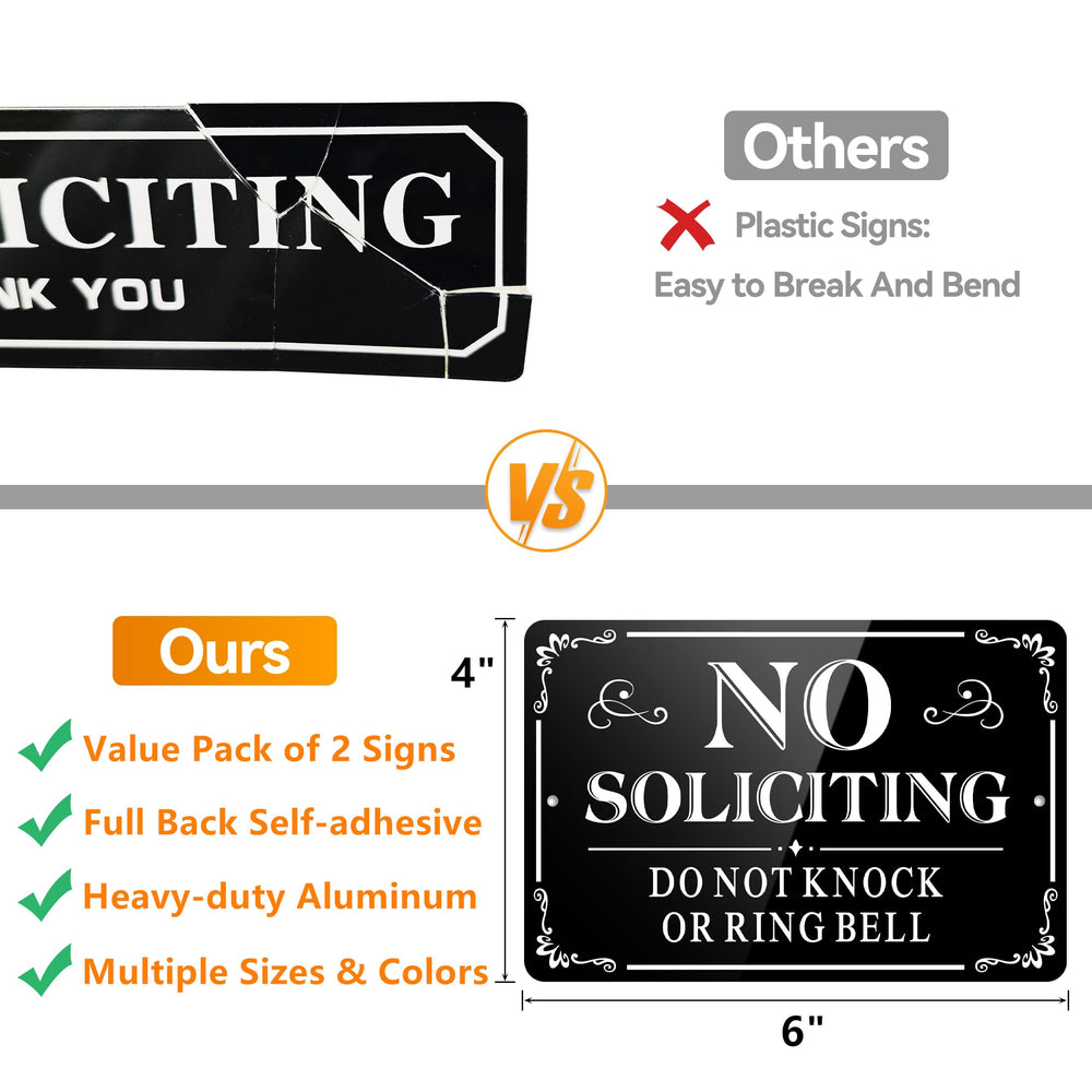 MongFun No Soliciting Sign shown in outdoor setting