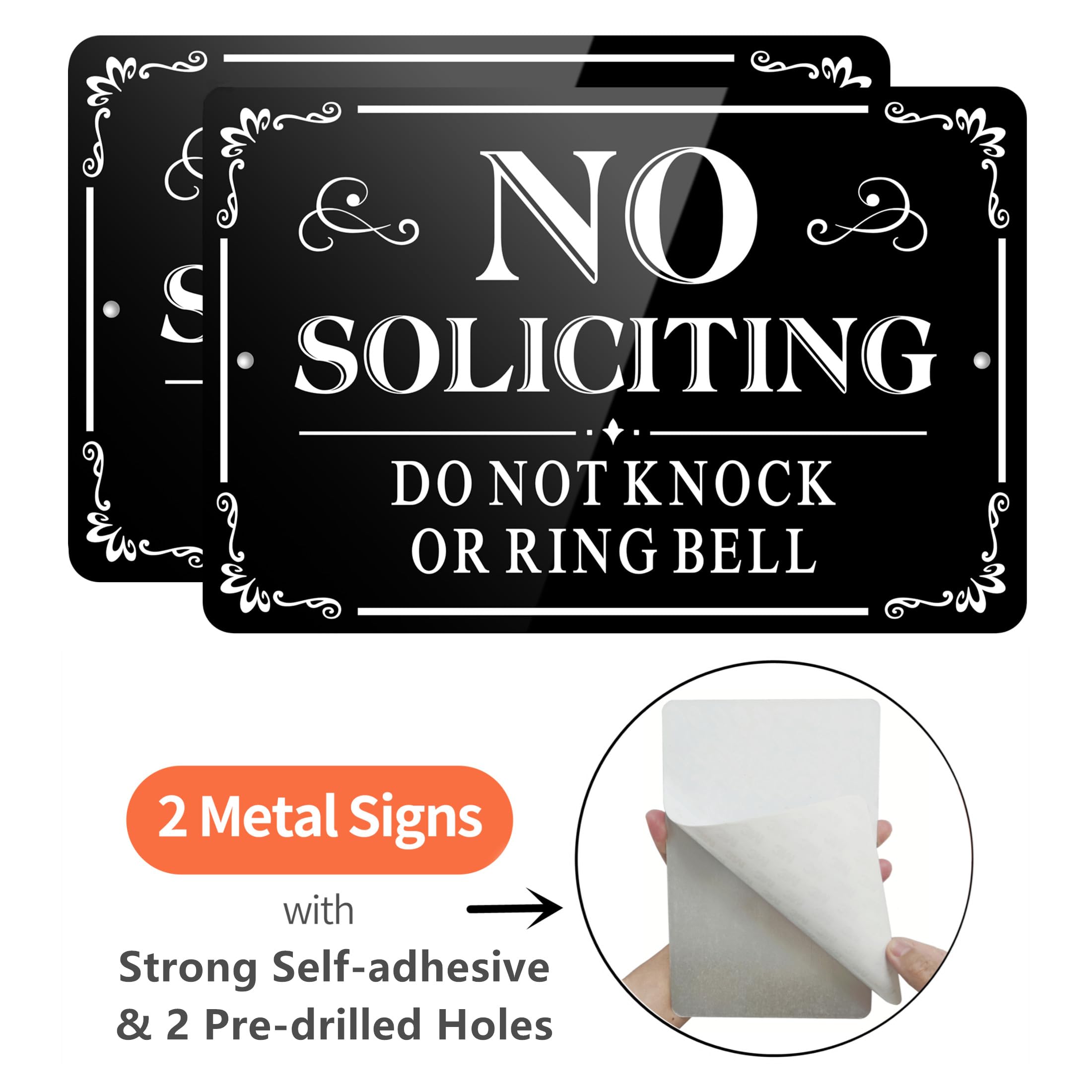 MongFun No Soliciting Sign side view showing pre-drilled holes