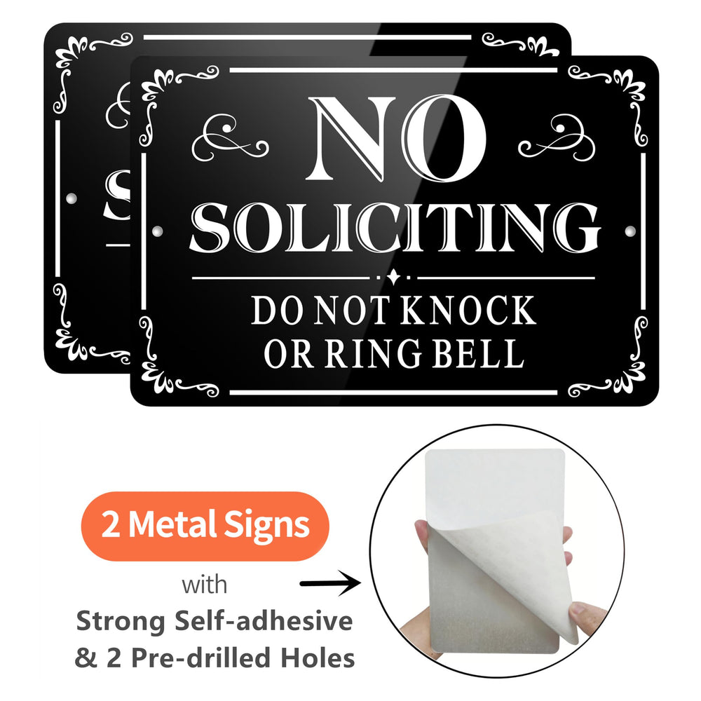 MongFun No Soliciting Sign side view showing pre-drilled holes