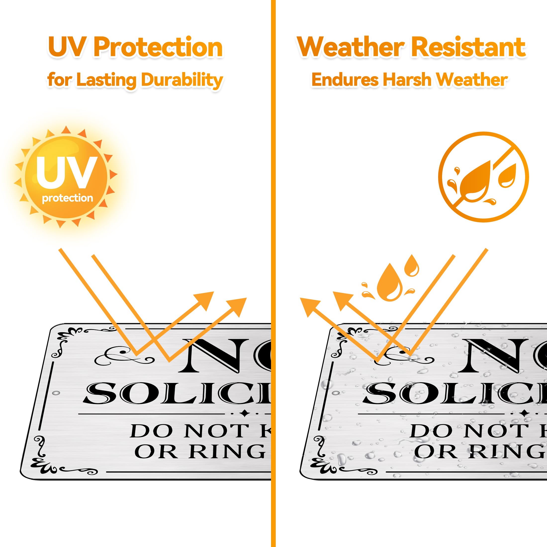MongFun No Soliciting Sign with packaging details
