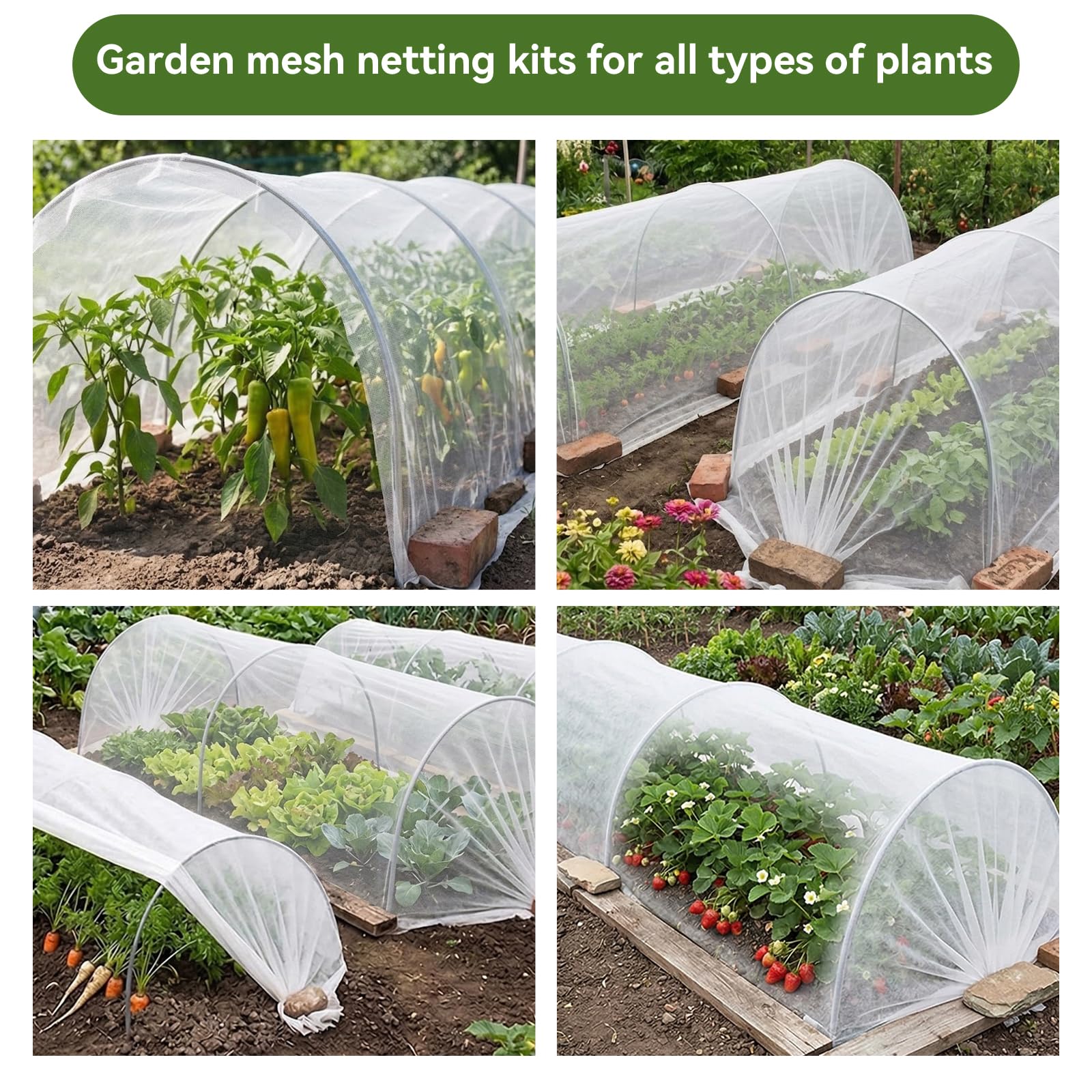 Monirsen clips used to secure garden netting