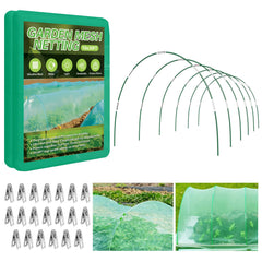 Monirsen Garden Netting Kit 10x30FT with clips and hoops
