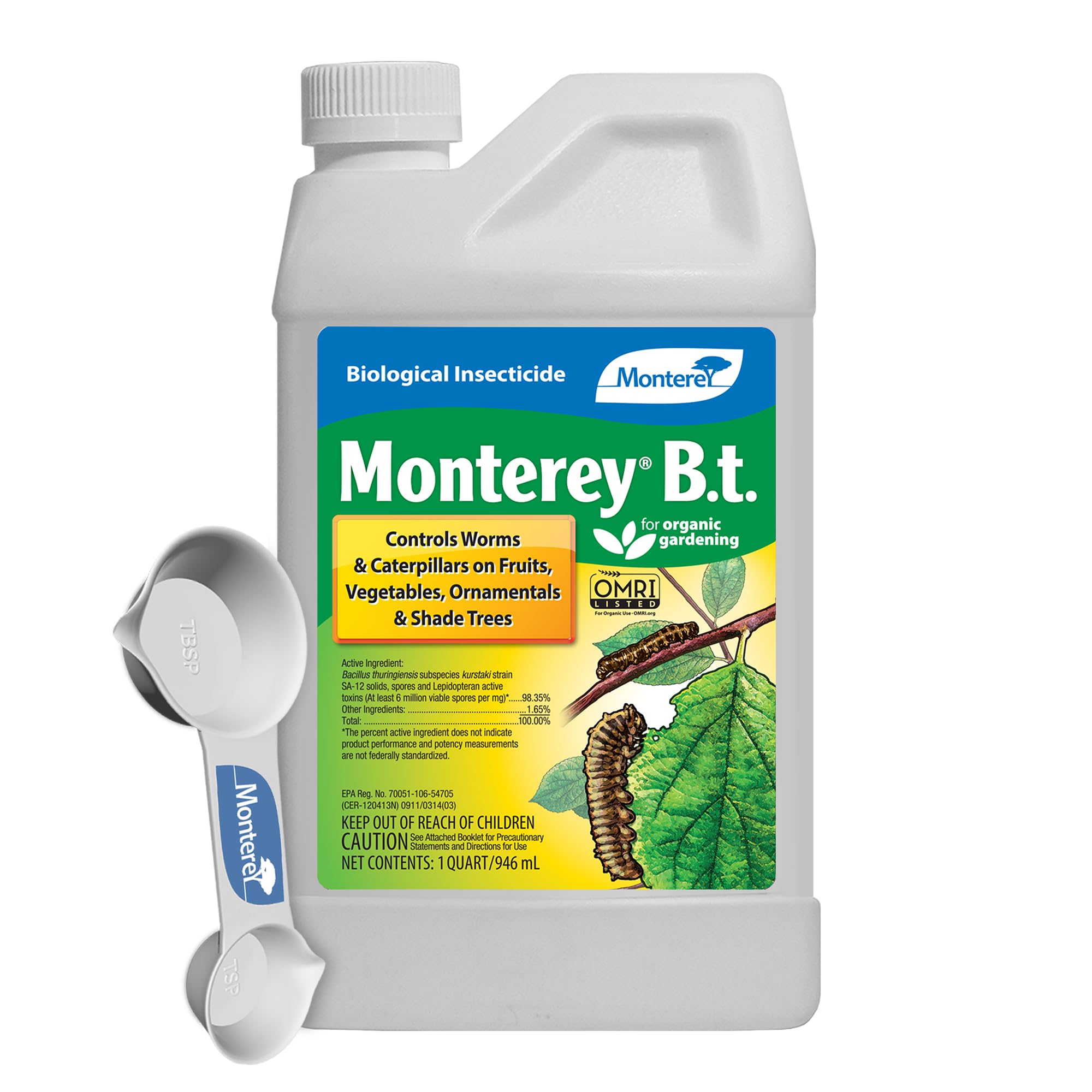 Monterey B.t. 32 oz organic caterpillar and worm killer front view
