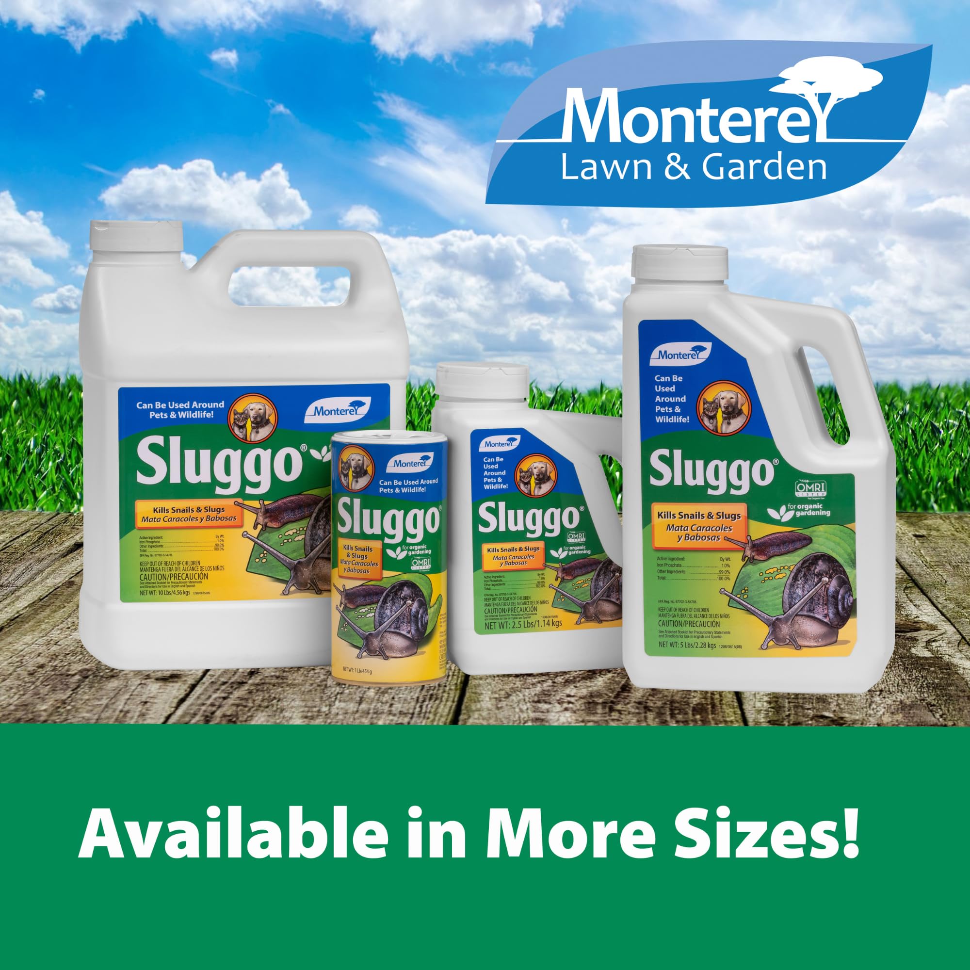 Monterey Sluggo shaker can in a garden setting