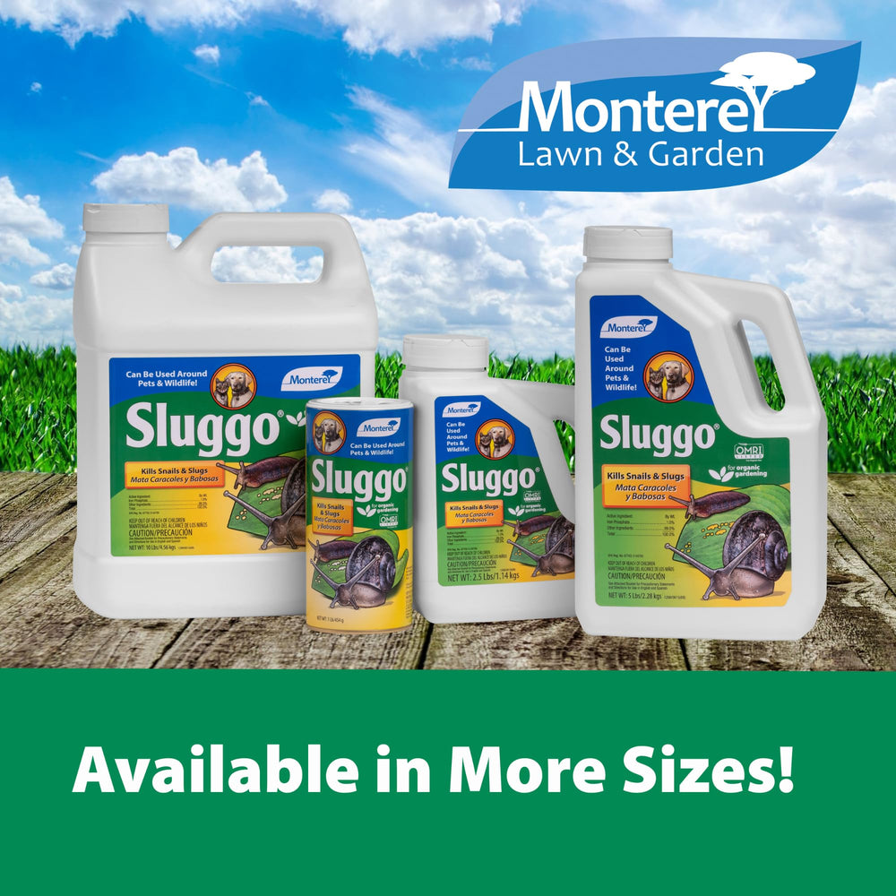 Monterey Sluggo shaker can in a garden setting