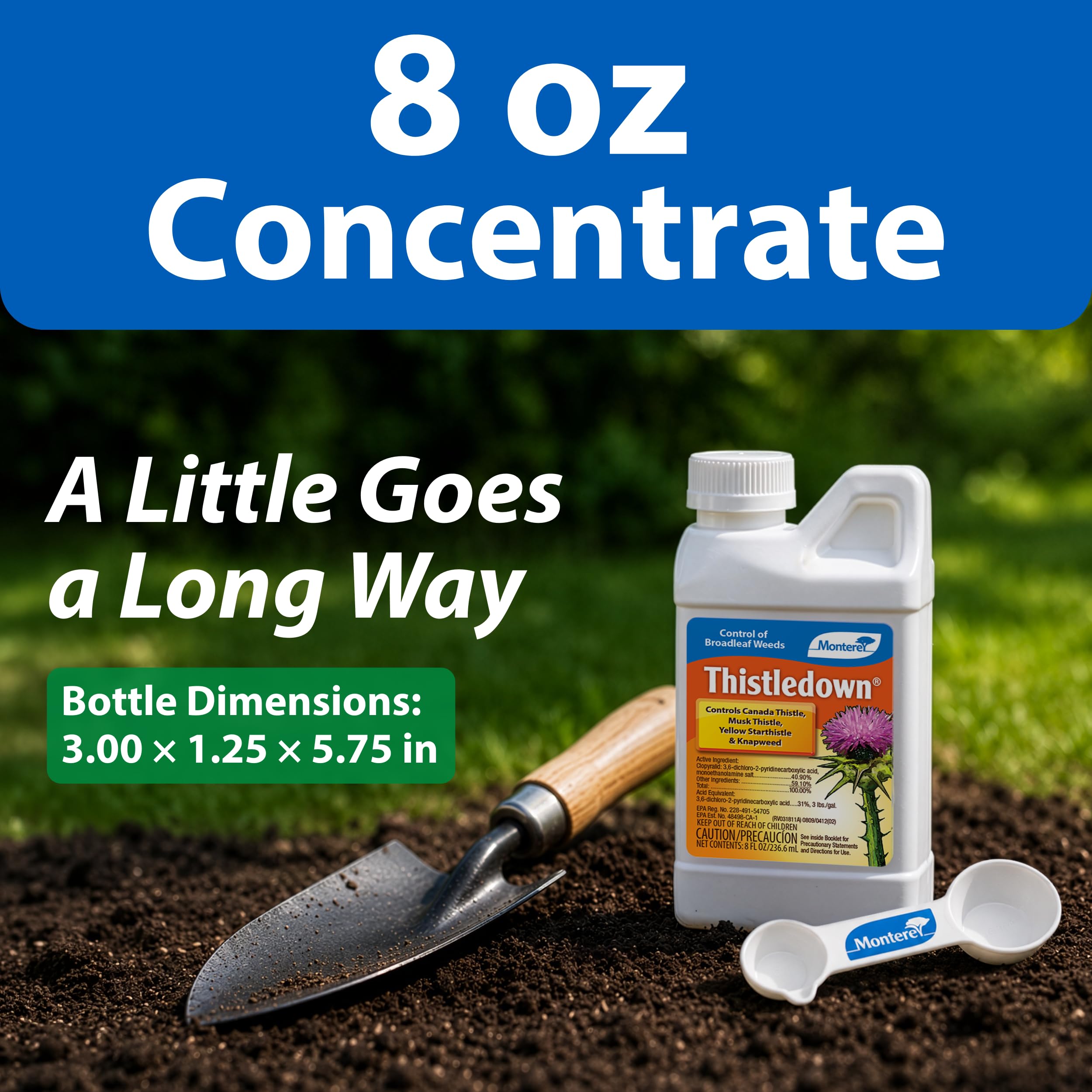 Monterey Thistledown Weed Killer Concentrate label close-up