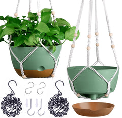 montresor 10 inch hanging planter green front view