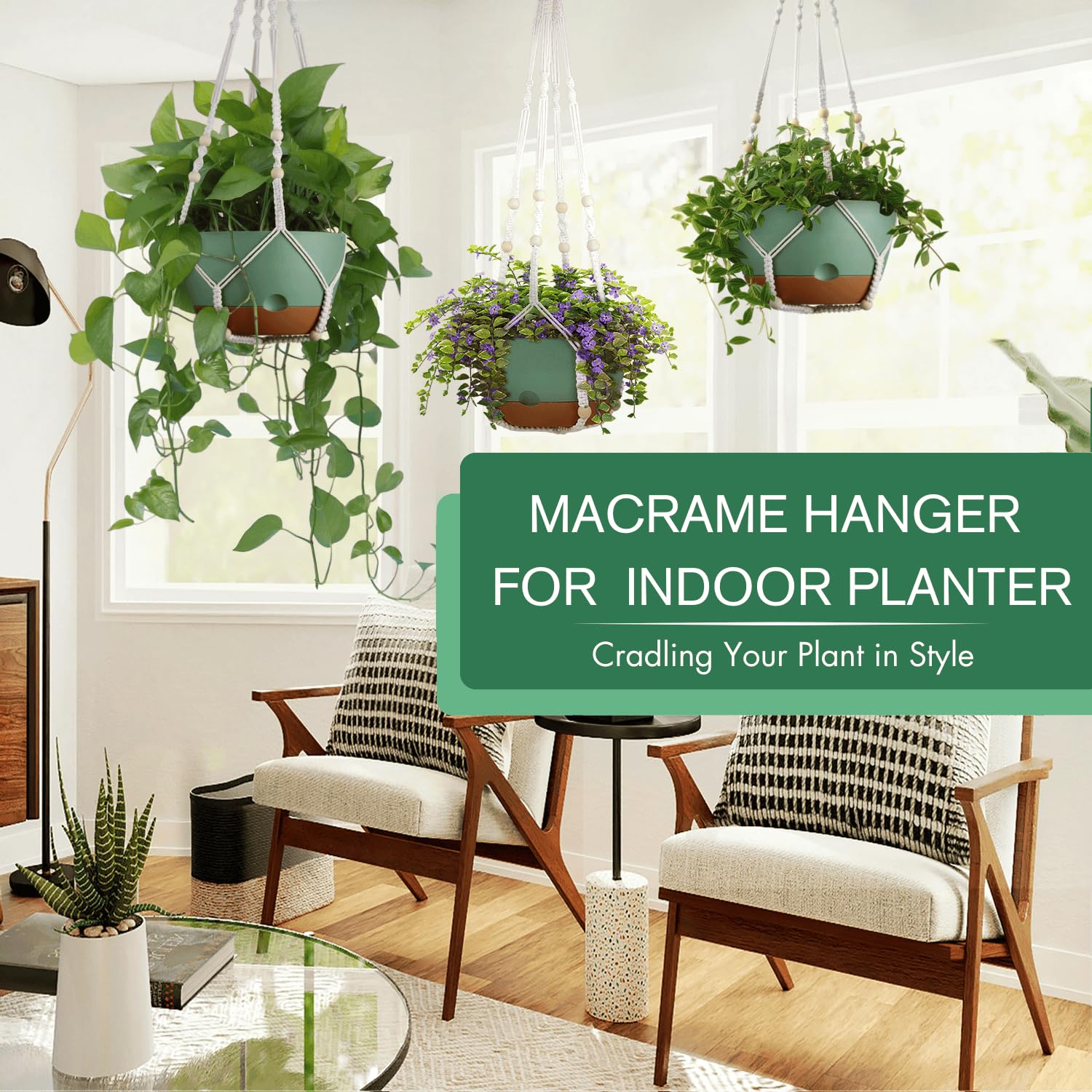 montresor 10 inch self-watering hanging planter side view