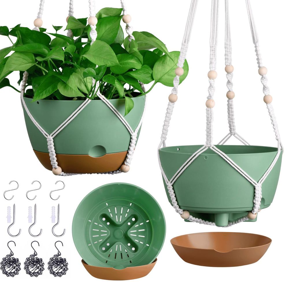 montresor 8 inch self-watering hanging planter front view