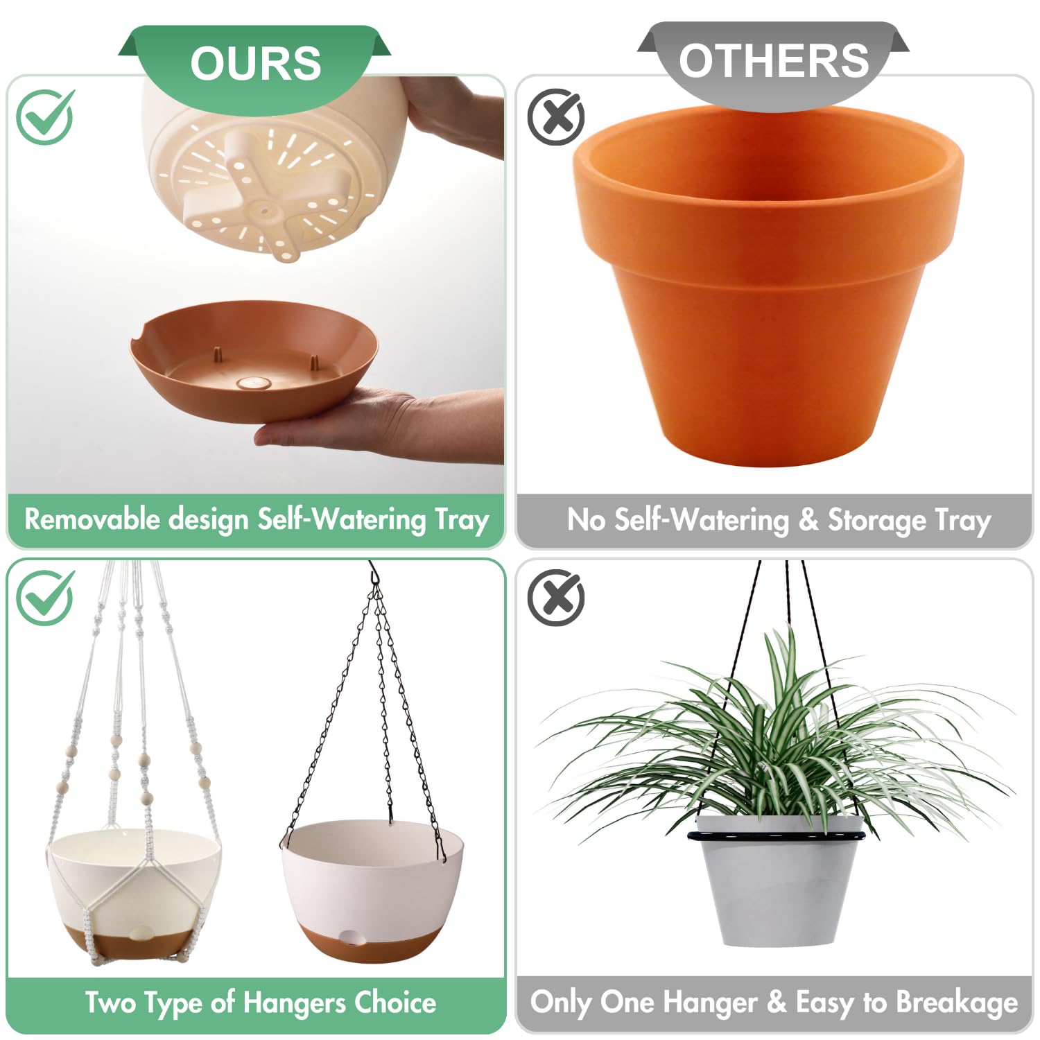 montresor hanging planters in indoor setting