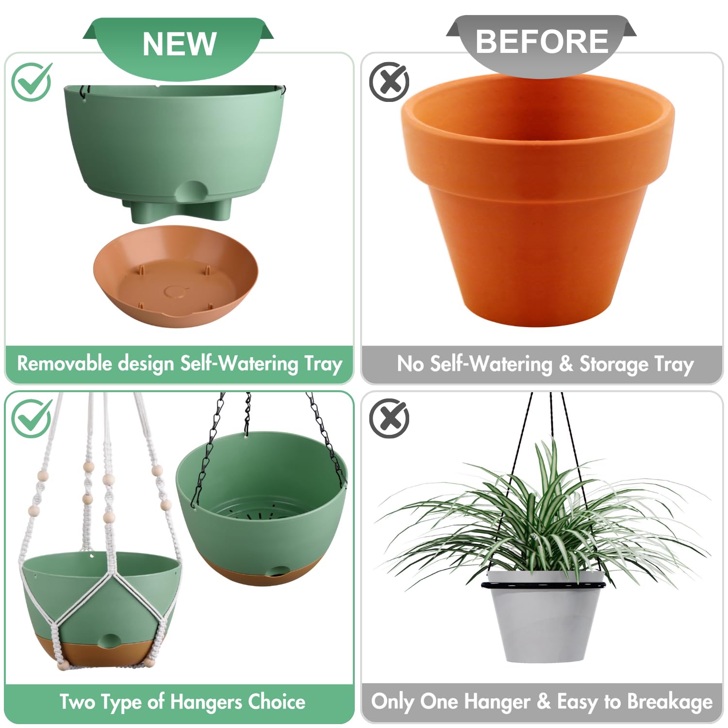 montresor pack of 2 hanging planters in packaging