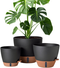 Montresor self-watering pot 12-inch black model front view