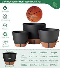 Montresor self-watering pots in a garden setting