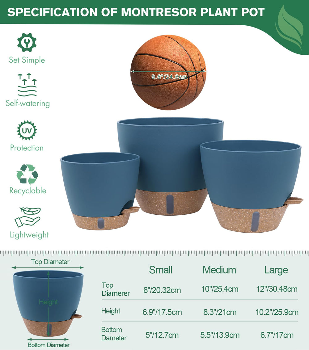 Montresor self-watering pots in a modern living room