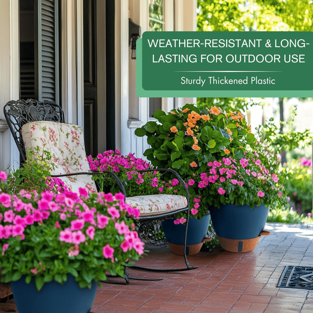 Montresor self-watering pots with detachable trays
